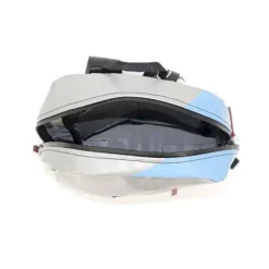 Unieke rugzak in grijs en blauw - binnenkant